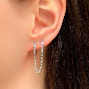 One CZ and Chain Earring